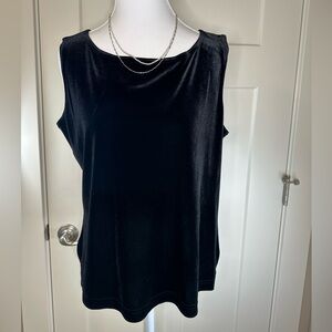 French Laundry Black Velvet Sleeveless Tank Top – Women’s Large